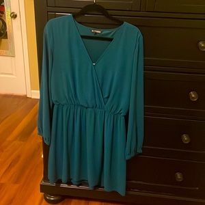 Long sheer sleeved dress